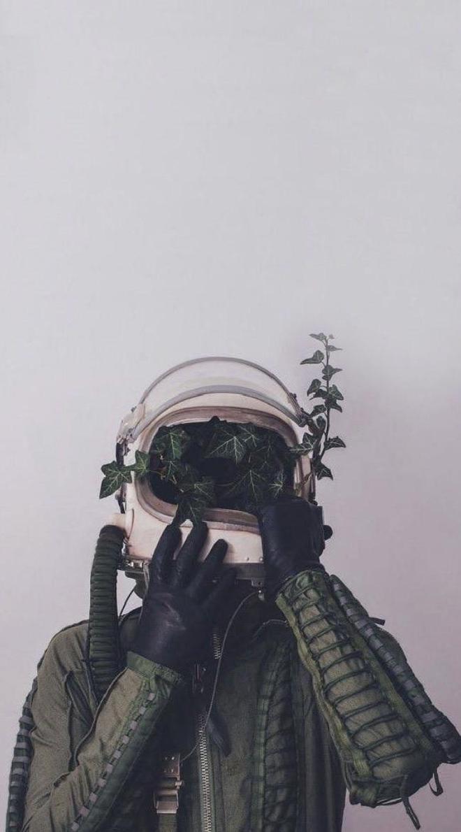 Astronaut and Plants